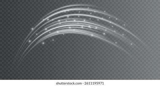Stream of fresh wind png. Imitation of the exit of cold air from the air conditioner. Cold winter wind texture. Holiday vector blizzard. Christmas effect of a cold blizzard. Vector PNG.