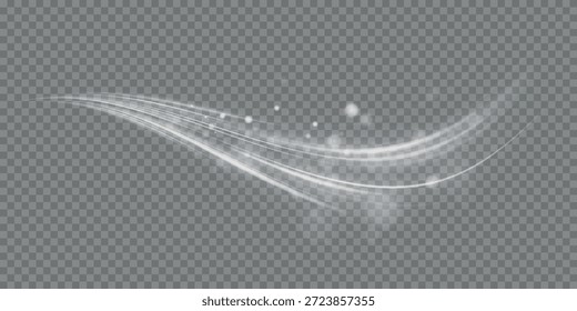 Stream of fresh wind png. Imitation of the exit of cold air from the air conditioner. Cold winter wind texture. Holiday vector blizzard. Christmas effect of a cold blizzard. Vector PNG.