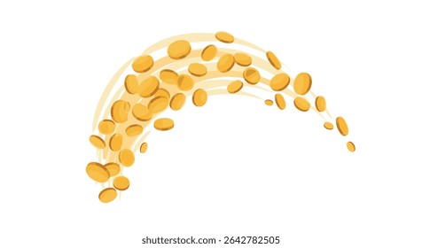 A Stream of Gold Coins Flowing Through the Air Depicting Wealth and Prosperity