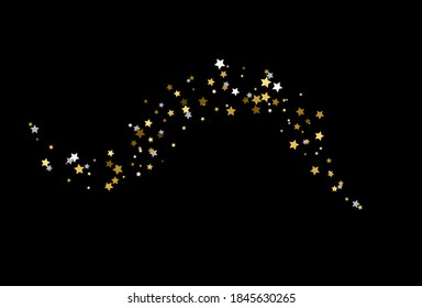 Stream from gold and silver stars. Vector