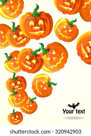 Stream Halloween pumpkins on a light background