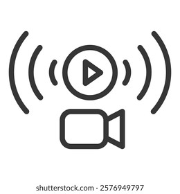 Stream Icon Lineal Style Vector Illustration