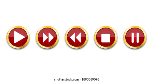 Stream interface. Live button. Symbol, sign. Play button icon vector illustration.  Web design. Stock image. EPS 10.