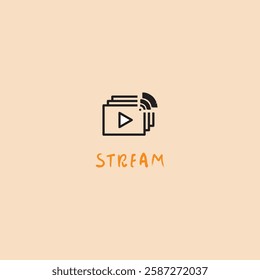 Stream logo vector for live stream