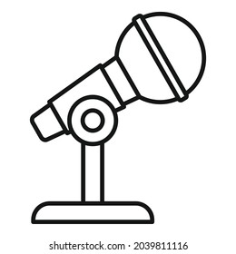 Stream microphone icon outline vector. Live video. Online webinar