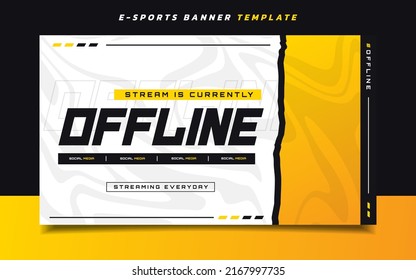 Stream Offline Gaming Banner Screen Template with Logo for Social Media