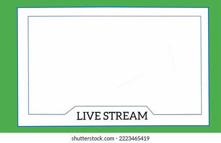 Stream overlay Live Stream Screen White and green theme, Vector Illustration
