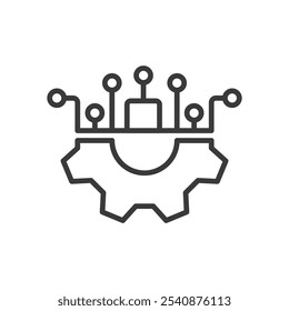 Stream Processing, Symbol im Liniendesign. Stream, Verarbeitung, Echtzeit, Daten, Analyse, Architektur, Analyse auf weißem Hintergrund Vektor. Symbol "Bearbeitbarer Strich" für die Streamverarbeitung