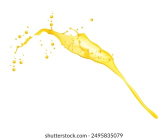 Stream with splashes of orange juice. Vector illustration