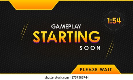 Stream Starting Background yellow and black theme, Gaming Stream Vector Illustration