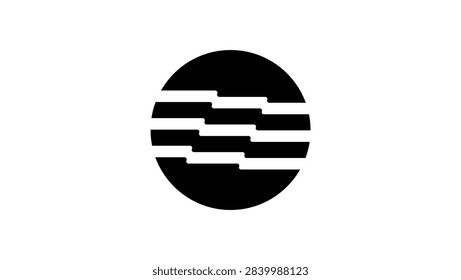 stream symbol, black isolated vector silhouette