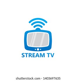Stream Television Logo Template Design Vector, Emblem, Design Concept, Creative Symbol, Icon