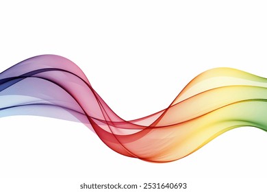 A stream of transparent color wave. Design element.