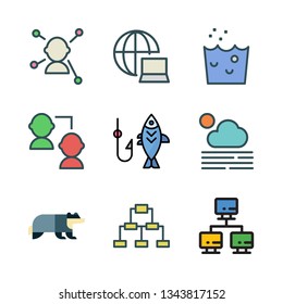 stream vector icon set