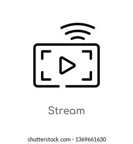 stream vector line icon. Simple element illustration. stream outline icon from user interface concept. Can be used for web and mobile