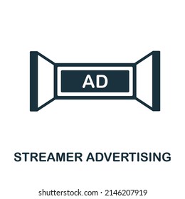 Streamer Advertising flat icon. Colored element sign from outdoor advertising collection. Flat Streamer Advertising icon sign for web design, infographics and more.