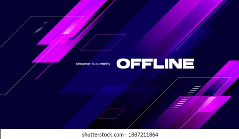 Streamer background design template with abstract shape element for gamers, pro player, twitch, youtube.