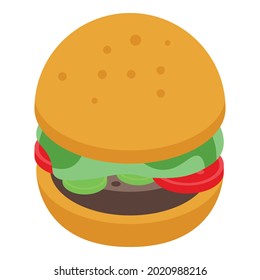 Streamer burger icon. Isometric of streamer burger vector icon for web design isolated on white background