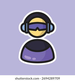 Streamer Vector editable de la etiqueta engomada del estilo de la historieta