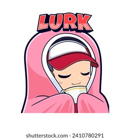 Streamer gamer boy wearing blanket esport mascot logo
