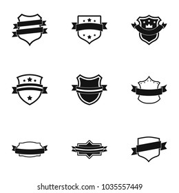 Streamer icons set. Simple set of 9 streamer vector icons for web isolated on white background