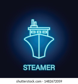 streamer sea transport outline icon in neon style. Signs and symbols can be used for web, logo, mobile app, UI, UX