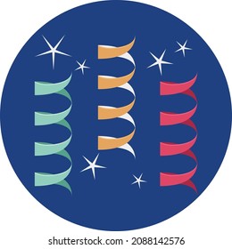 Streamers Colored Vector Color Icon which can easily editable

