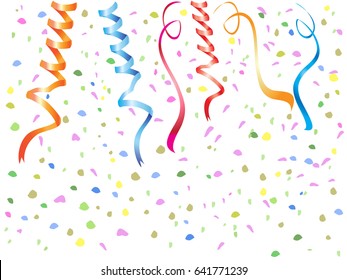 Streamers Confetti Background Stock Vector (Royalty Free) 641771239 ...