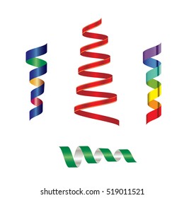 streamers festive bright isolated on white background vector element for design confetti