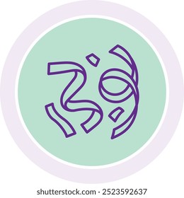 Streamers Icon or Illustration for Celebrations and Festive Events
