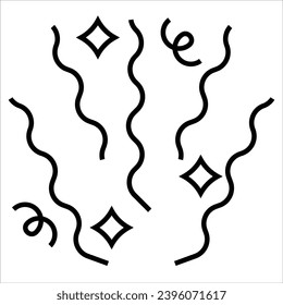 Streamers, Simple Party-Related Vector Line Icon