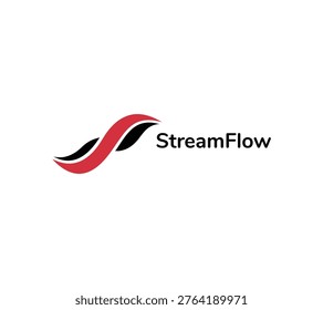 Streamflow abstract professional logo template with dynamic wave motion. Creative modern corporate identity for technology or logistics business.