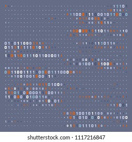 Streaming abstract binary code background. Data and technology, decryption and encryption. Coding or Hacker concept.