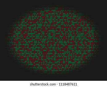 Streaming abstract binary code background. Data and technology, decryption and encryption. Spy or Hacker concept.
