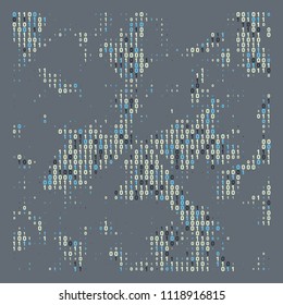Streaming abstract binary code background. Data and technology, decryption and encryption. Spy or Hacker concept.