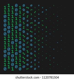 Streaming abstract binary code background. Data and technology, decryption and encryption. Coding or Hacker concept.