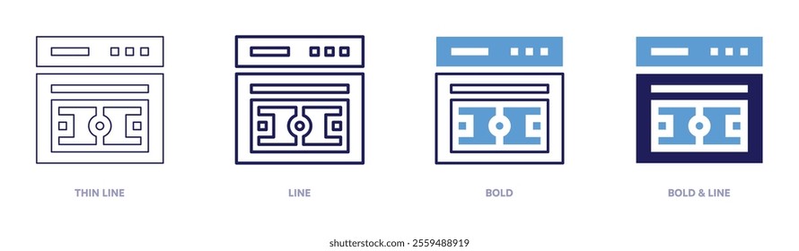 Streaming audience icon in 4 different styles. Thin Line, Line, Bold, and Bold Line. Duotone style. Editable stroke.