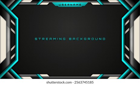 Streaming Background in Black, Silver and Teal Color Theme for Live Gaming and Streaming Overlays