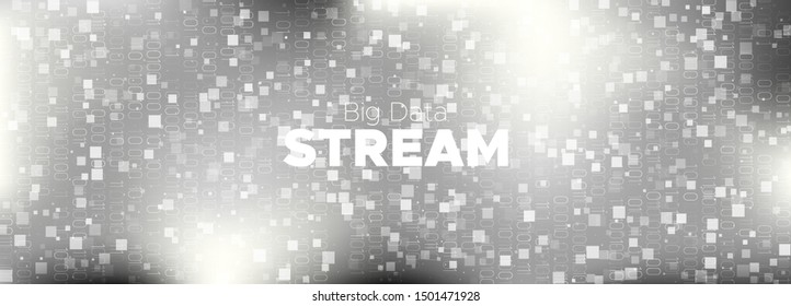 Streaming Backgrounds. Monochrome Particles Stream. Gray Binary Pattern. Abstract Matrix. White Streaming Visualization. Digital Particles. Cyber Binary. Matrix Numbers. Technology Background.