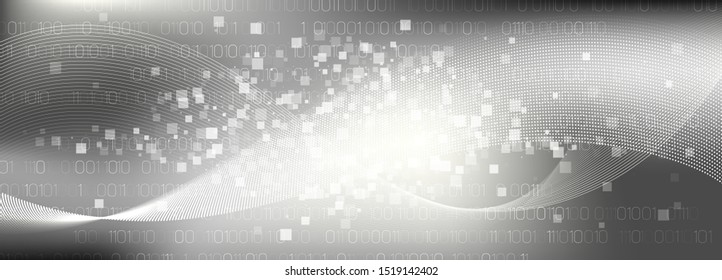 Streaming Backgrounds. White Particle Future. Monochrome Binary Code. Abstract Matrix. Gray Streaming Visualization. Digital Particles. Cyber Binary. Matrix Digits. Information Technology.