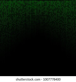 Streaming binary code background vector illustration. Data matrix.