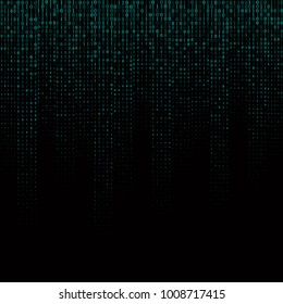 Streaming binary code background vector illustration. Data matrix.
