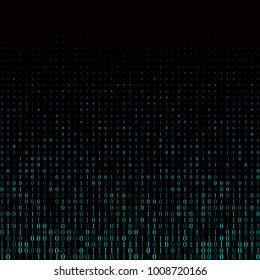 Streaming binary code background vector illustration. Data matrix.
