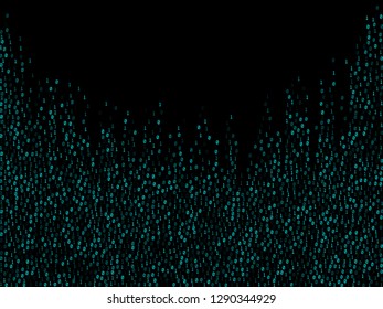 Streaming binary code cyber background. Hacker coding concept, row matrix vector. Data technology computer backdrop. Binary numbers 1, 0. Zero, one numbers cyber monday sale background.