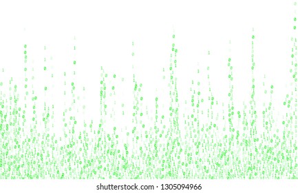 Streaming binary code cyber background. Big data concept, neon row matrix vector. Data technology computer backdrop. Binary numbers 1, 0. Zero, one numbers cyber monday sale background.