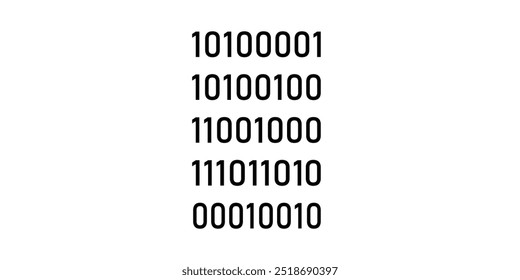 Streaming binary code matrix vector icon isolated on white background.