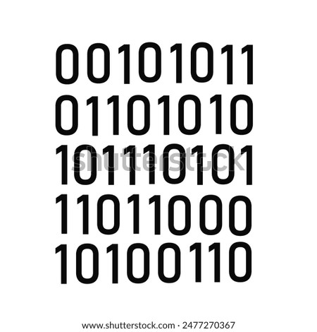 Streaming binary code matrix vector icon isolated on white background.