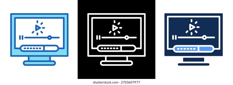 Streaming Buffering Icon tripplestyle Vector Illustration