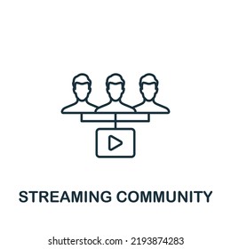 Icono de la comunidad de streaming. Icono de streaming simple de línea para plantillas, diseño web e infografías