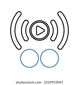 Streaming-Concept-Line-Symbol. Einfache Elementgrafik. Streaming-Konzept Skizze Symboldesign.